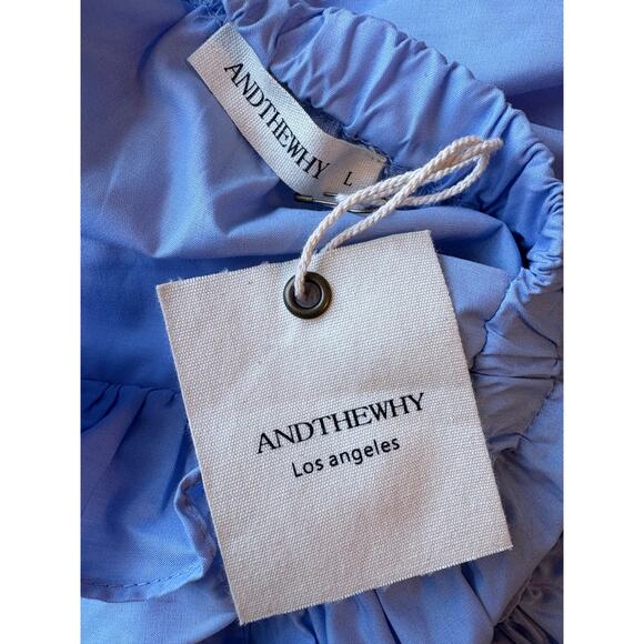 And The Why Charlotte Dress in Blue Size Large - Picture 6 of 6